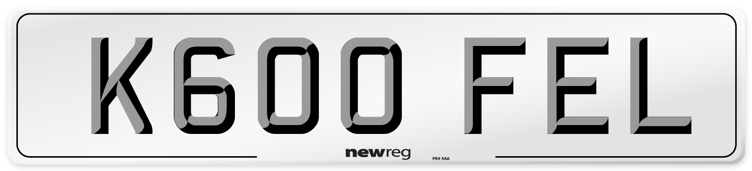 K600 FEL Number Plate from New Reg